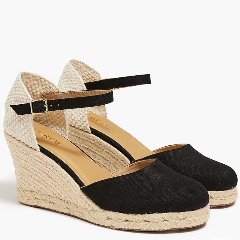 JCrew Ankle-Strap Espadrille Wedges